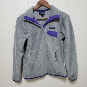 Patagonia Re-Tool Snap-T Fleece Pullover Gray Purple